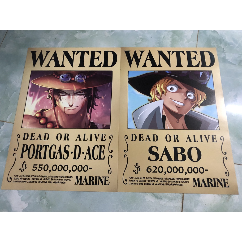 Poster truy nã anime Onepiece 42*29cm