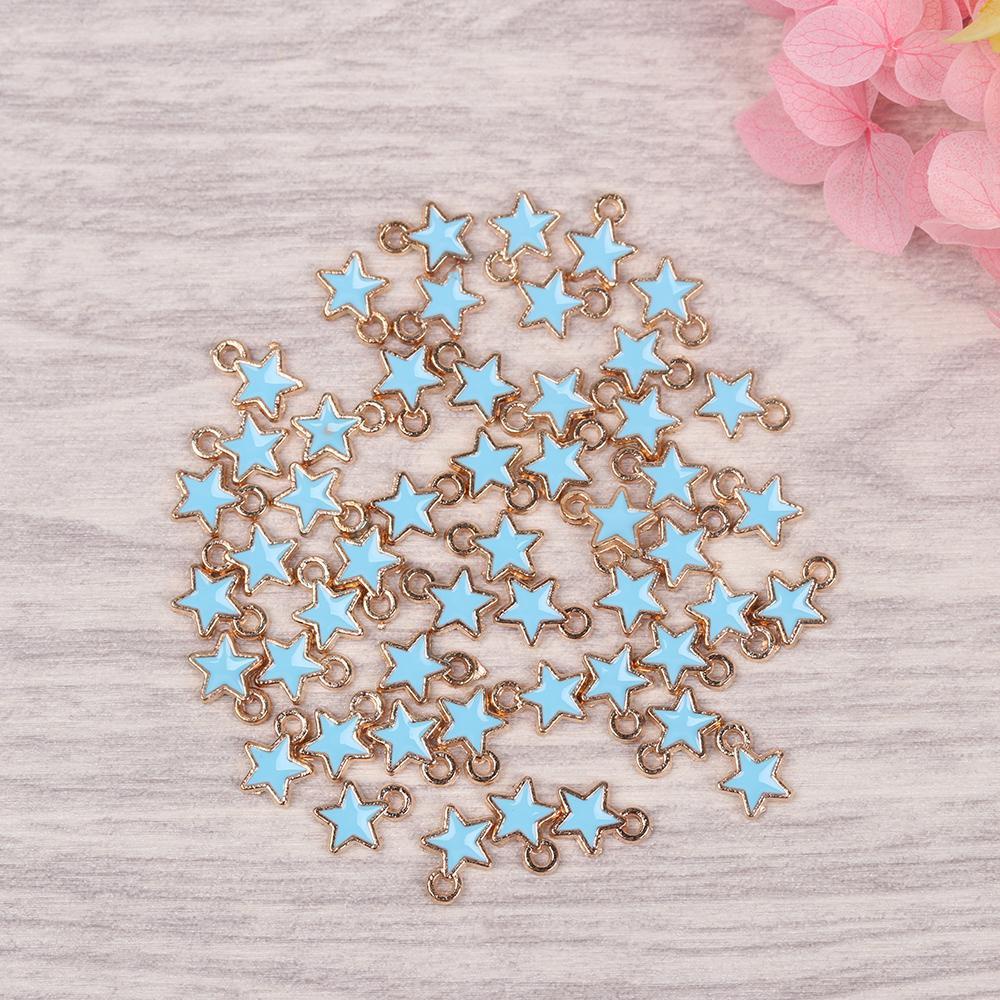 Set 50 Mặt Vòng cổ Hình Ngôi Sao Tráng Men Màu Sắc Ngọt Ngào