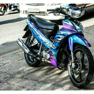 Tem trùm xe máy Sirius xanh tím