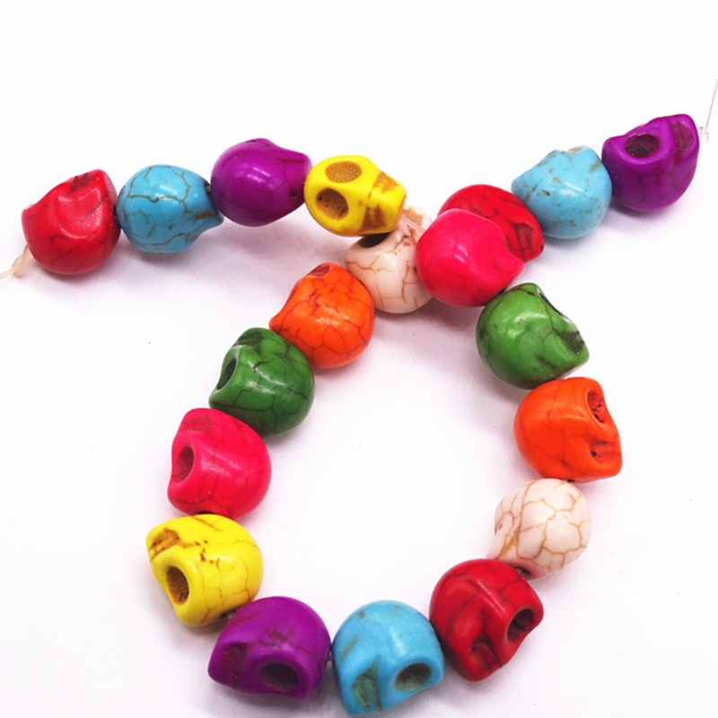 120 Hạt Hình Đầu Lâu Halloween Đầy Màu Sắc Dùng Làm Trang Sức