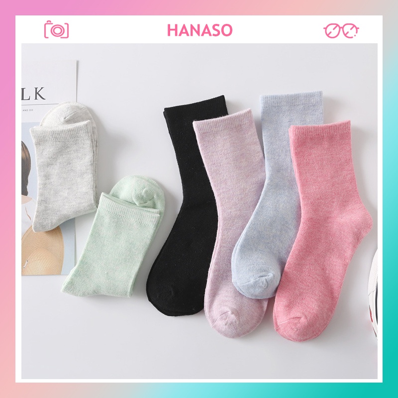 Tất cao cổ thời trang HANASO vớ nữ Trend Hàn Quốc nhiều màu chất cotton siêu mềm thoáng khí T102