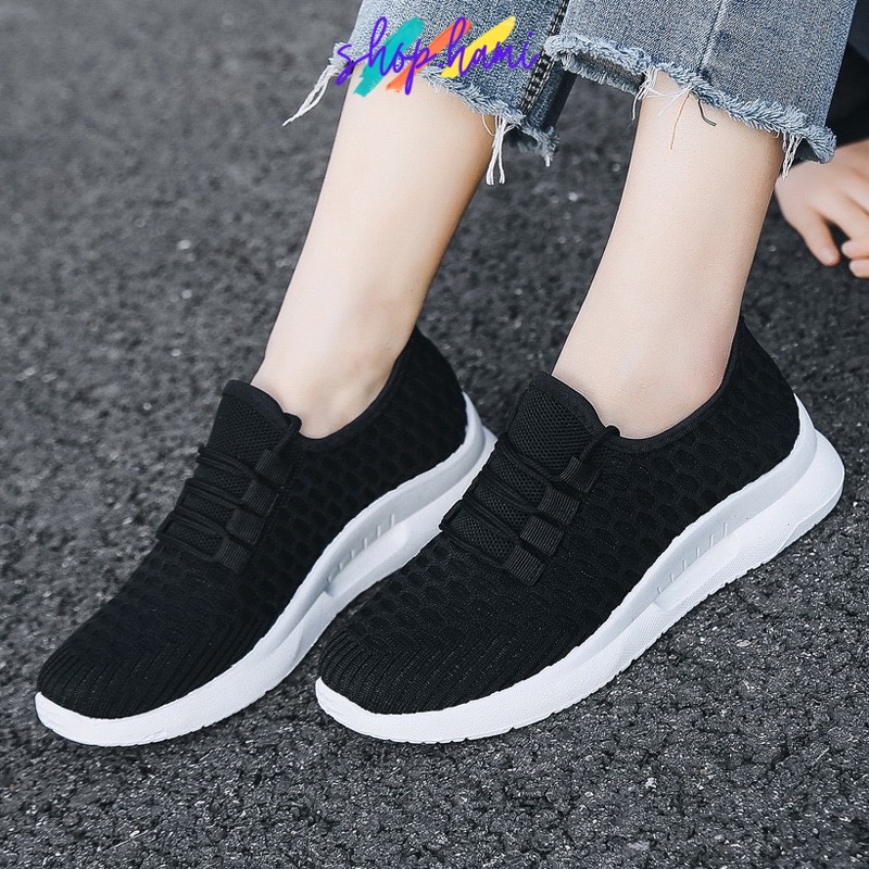 Giày Thể Thao Nữ 2020 Buộc Dây Mềm Mại Với 3 Màu Hồng, Đen, Trắng SHOP HAMI G08