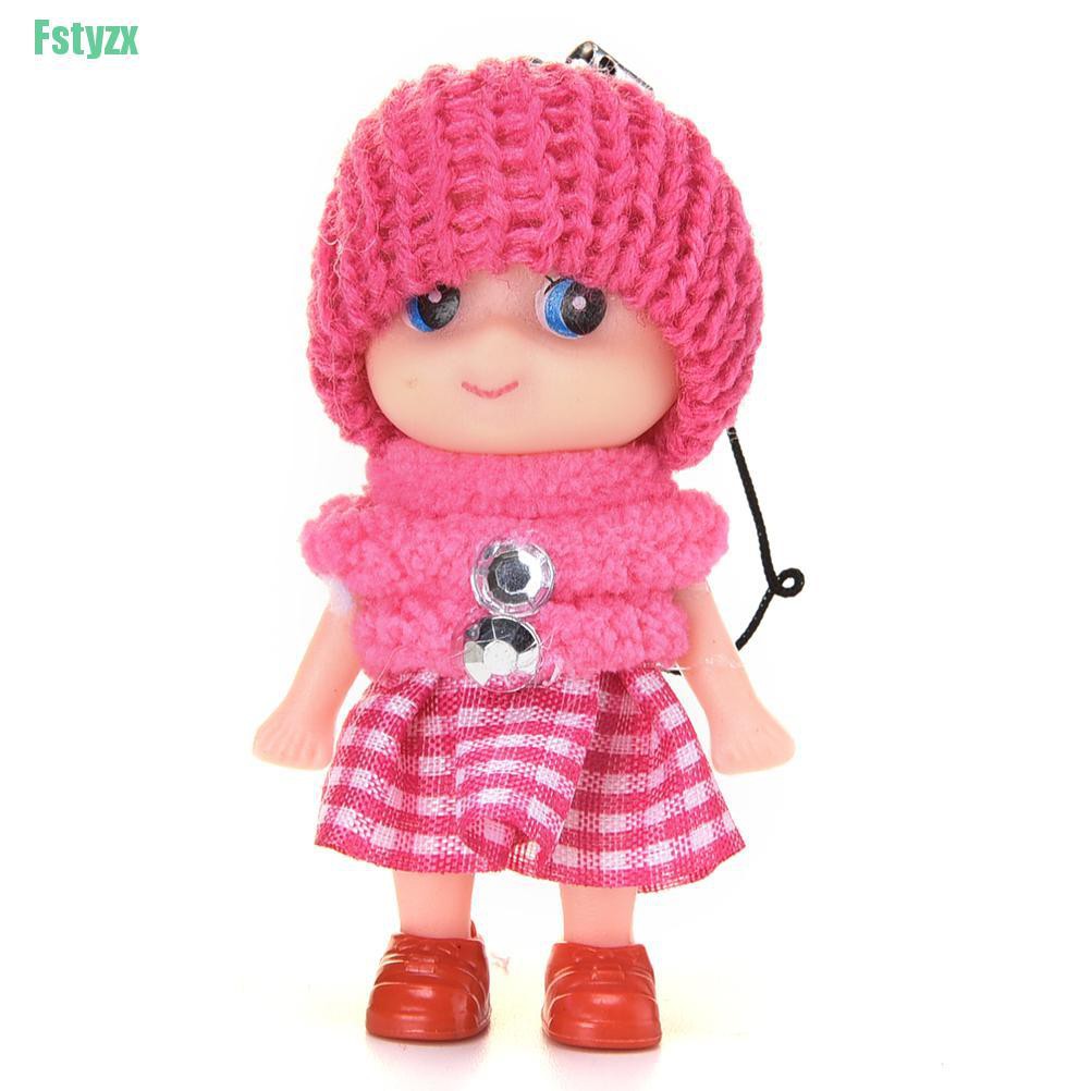 fstyzx 1 Pcs Soft Baby Dolls Interactive Mini Doll Phone Hanging Kids Children Toys 8cm