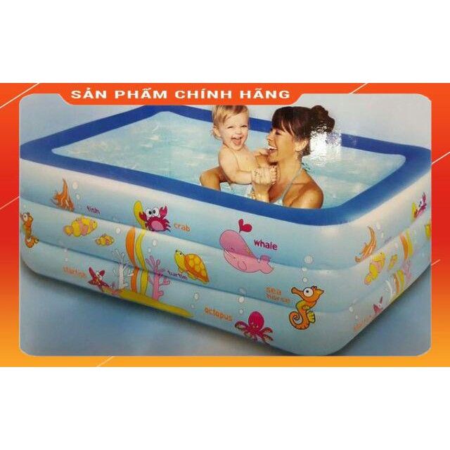 [HÀNG SIÊU TỐT] Bể bơi phao 150x105x50cm đáy khí 3 tầng