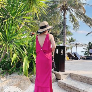 BIGSIZE ĐẦM V HỞ LƯNG D45