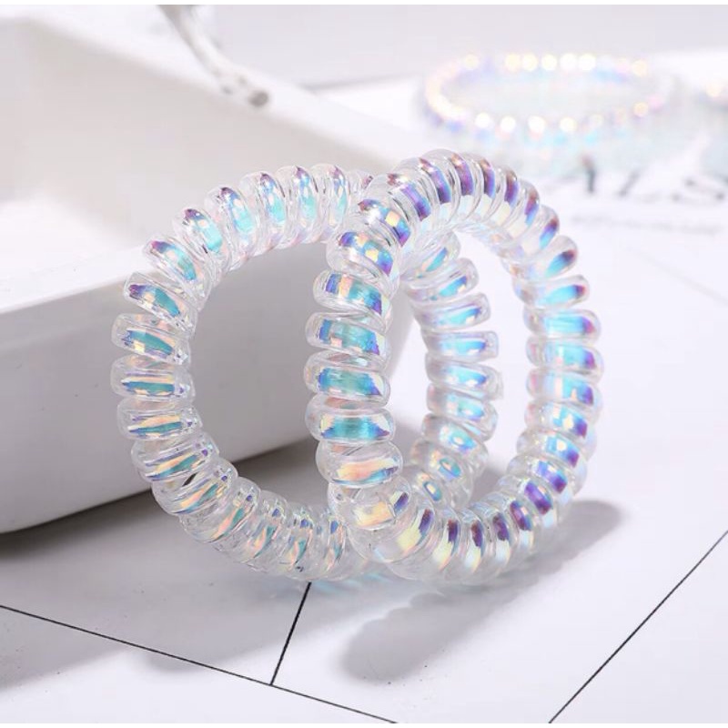 Dây buộc tóc lò xo to màu ombre xinh
