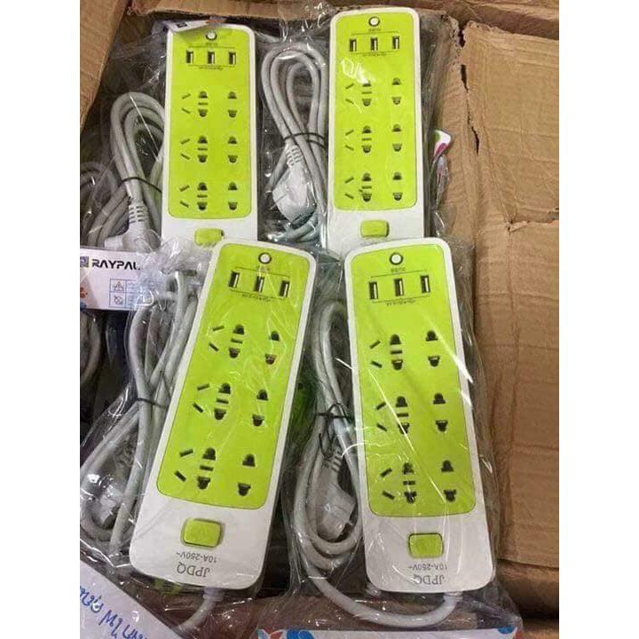 [Hot]-Ổ điện xanh đa năng có đầu cắm USB