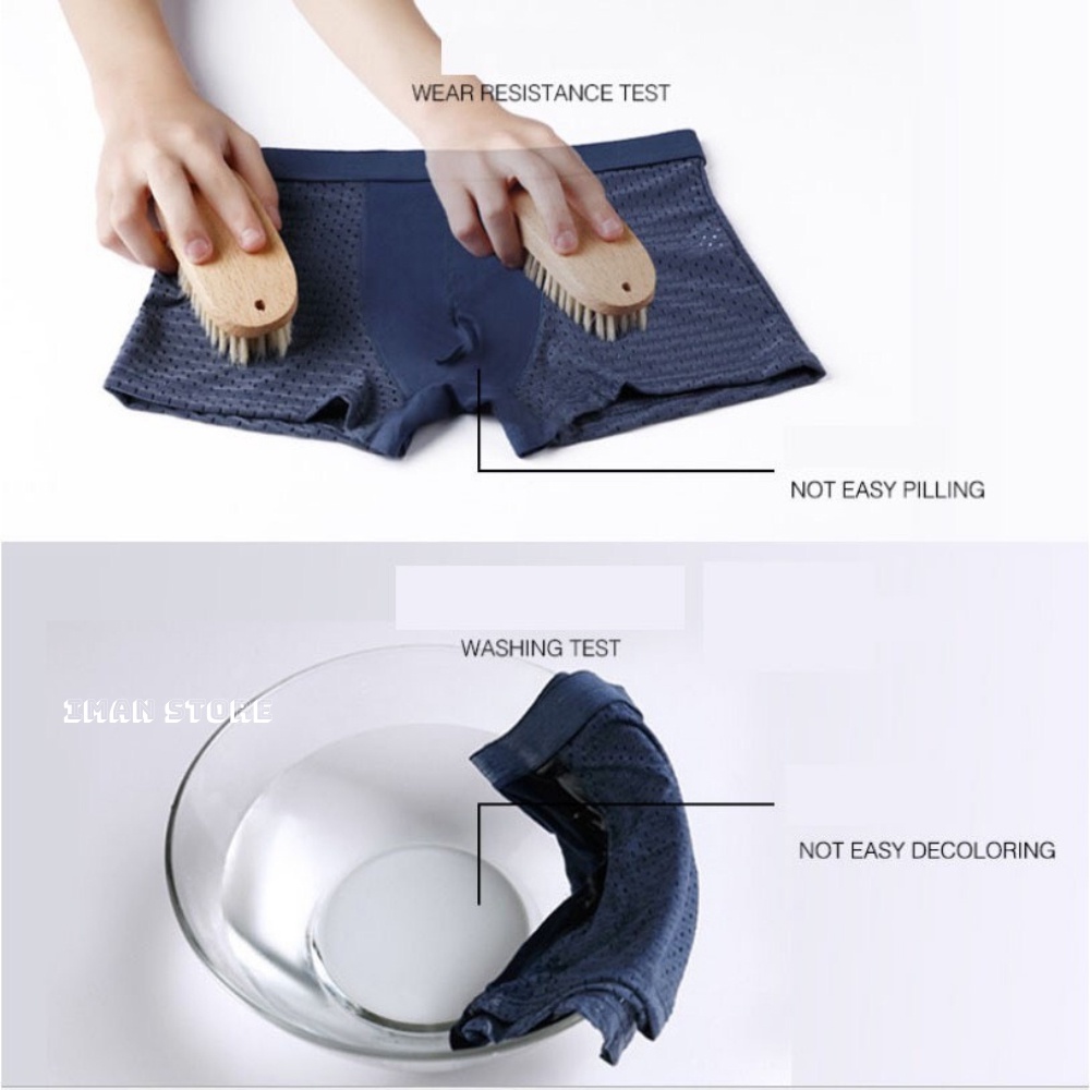 Combo Hộp 4 Quần Sịp Đùi Nam Thông Hơi, Quần Lót Nam Boxer Dạng Lưới Cao Cấp Bền Đẹp Thoáng Khí - iMan Store
