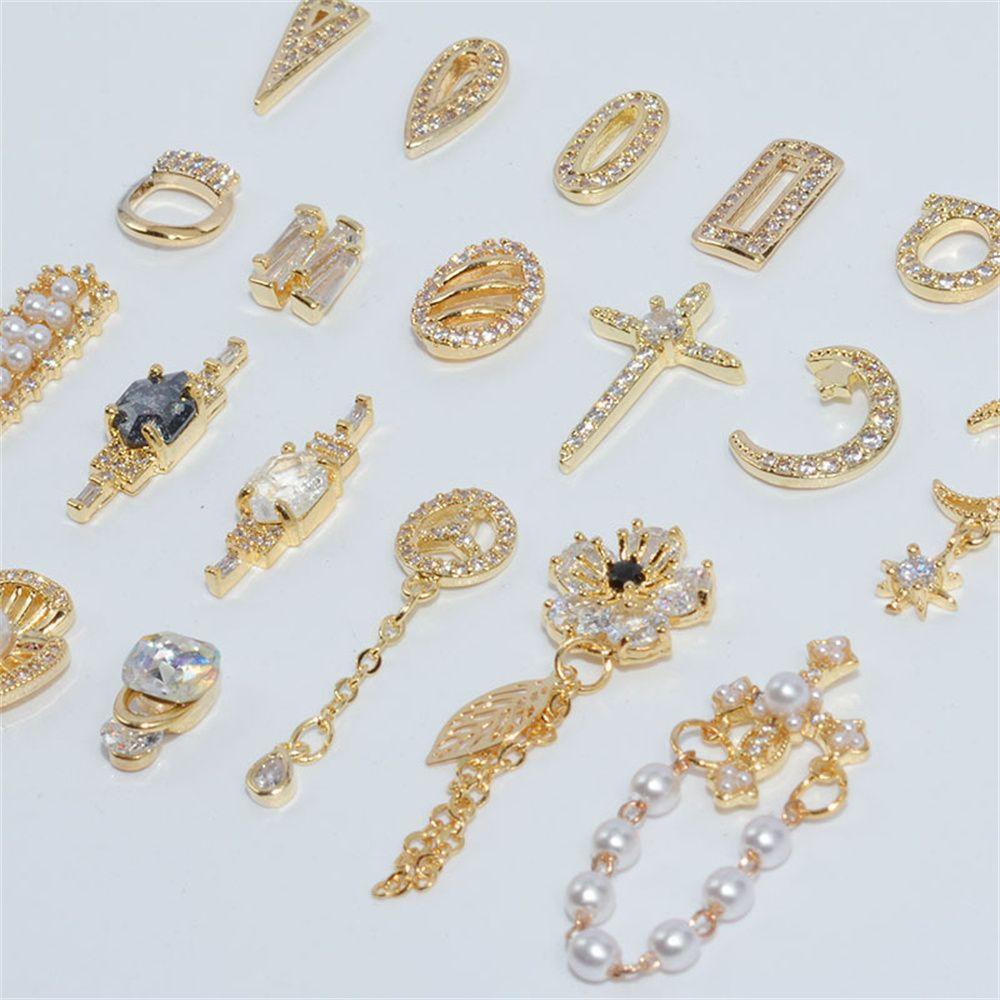 OCEANMAP Phụ Kiện Kim Loại Trang Trí Móng Tay 3D Sang Trọng