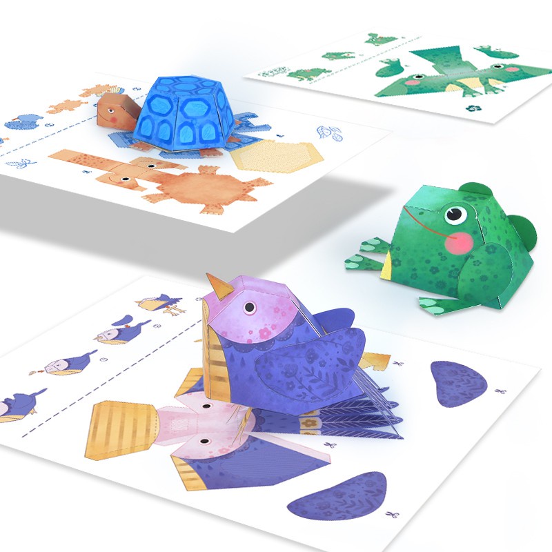 Bộ Đồ Chơi Xếp Giấy Origami 10 Loài Động Vật Chính Hãng Mideer Origami Paper Animal - CleverKids