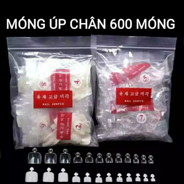 Móng úp chân hàn quốc 600 móng