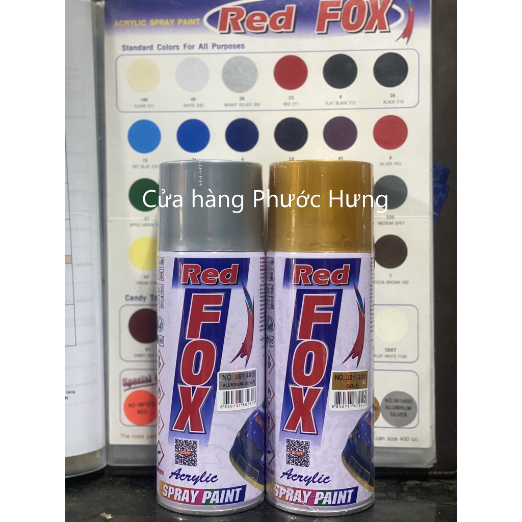 Sơn xịt phủ màu (24 màu) Thái thương hiệu RED FOX