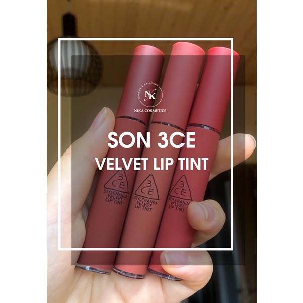 Son kem lì 3CE Velvet Lip Tint chuẩn auth không gây khô môi