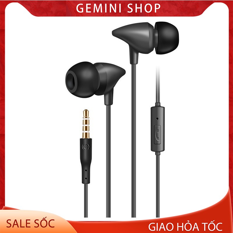 Tai Nghe Có Dây 3.5mm QR1 nhét tai in ear có mic Cho điện thoại giá rẻ GEMINI SHOP