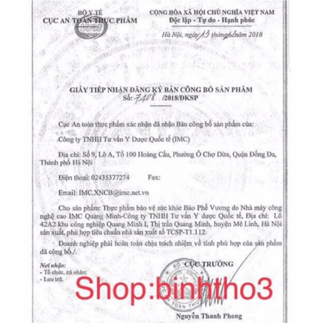 BẢO PHẾ VƯƠNG – DÙNG CHO NGƯỜI KHÓ THỞ, HO KHAN, HO CÓ ĐỜM, VIÊM PHỔI, VIÊM PHẾ QUẢN (6+1 tem tđ)