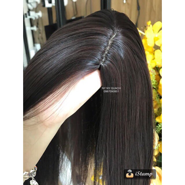 Tóc giả che mái hói😍freeship 50k😍 tóc đỉnh đầu có da đầu- hình thật