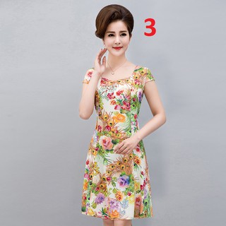 Đầm trung niên hoa cho mẹ