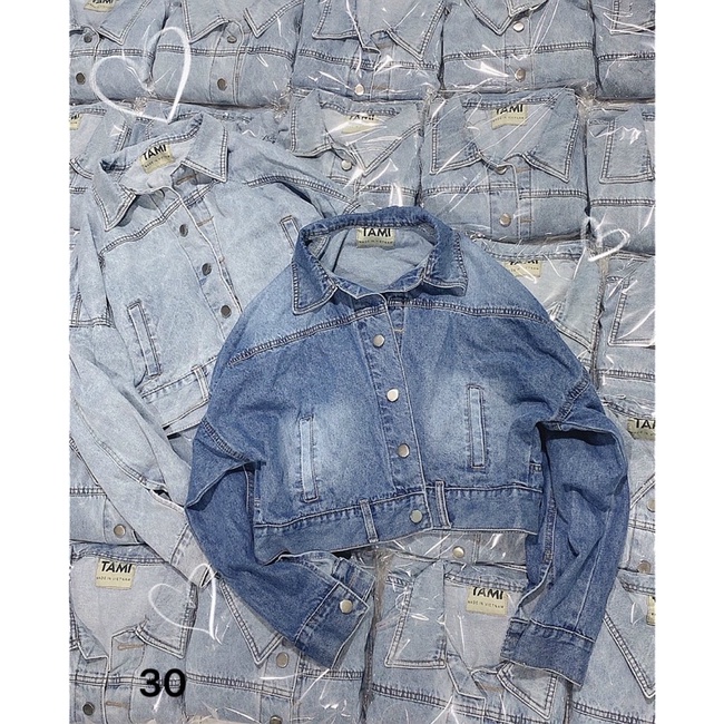 ÁO KHOÁC JEANS NỮ TÚI NGƯỢC VNXK bigsize ✈️Freeship Áo Bò Nữ Lửng Áo Khoác ngắn Croptop Ms 30 TCShopjean