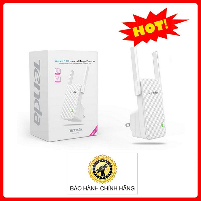 Bộ Kích Sóng Wifi Tenda A9 Wireless Extender Chính Hãng BH 36 Tháng