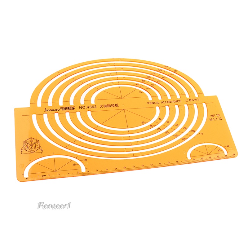 [Fenteer1] Thước Mẫu Khuôn Thiết Kế Giấy Kraft Kiểu Elip Lớn