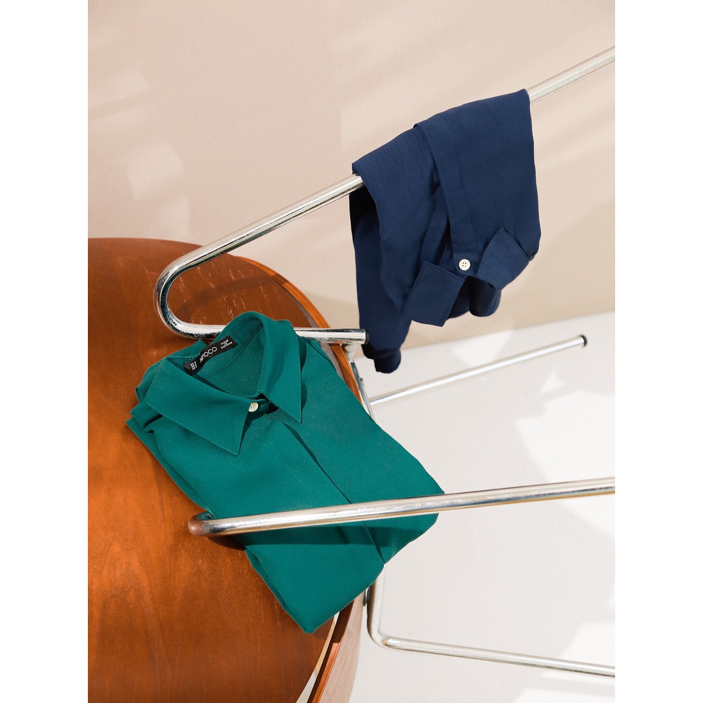 Áo sơ mi nữ dài tay MOMOCO dáng suông thiết kế thanh lịch đường may đẹp, chất cát không nhăn thoáng mát M3044