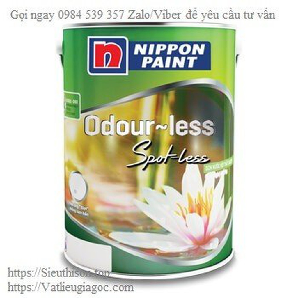 [FREESHIP]+[GIÁ SỈ] Sơn nội thất cao cấp NIPPON ODOURLESS SPOT - LESS, 5 lít, Màu trắng