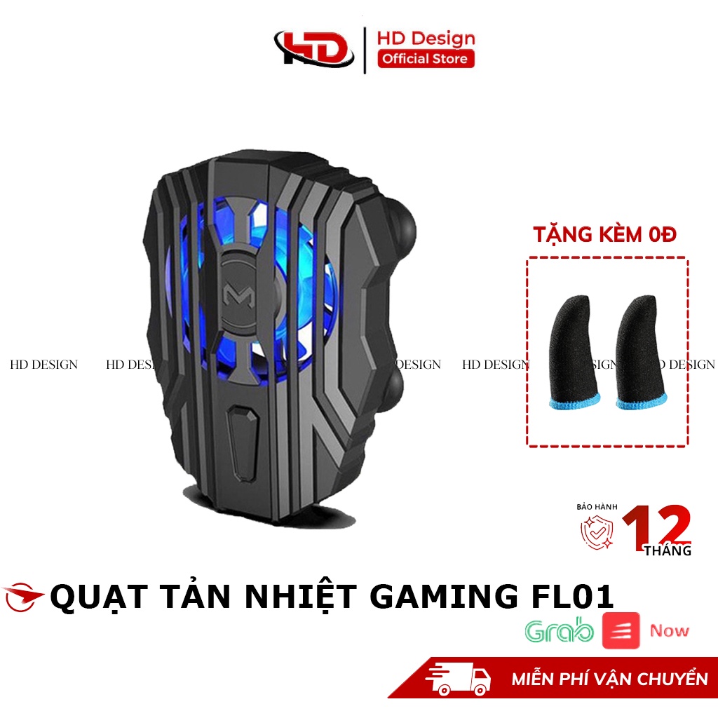 Quạt Tản Nhiệt Điện Thoại Gaming Sò Lạnh FL01 - Giảm Nhiệt Khi Chơi Game - LED RGB - Bảo Vệ Điện Thoại
