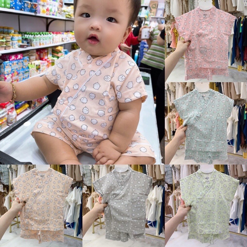 Hrnee Bộ quần áo ngắn tay cho bé 6m đến 4y