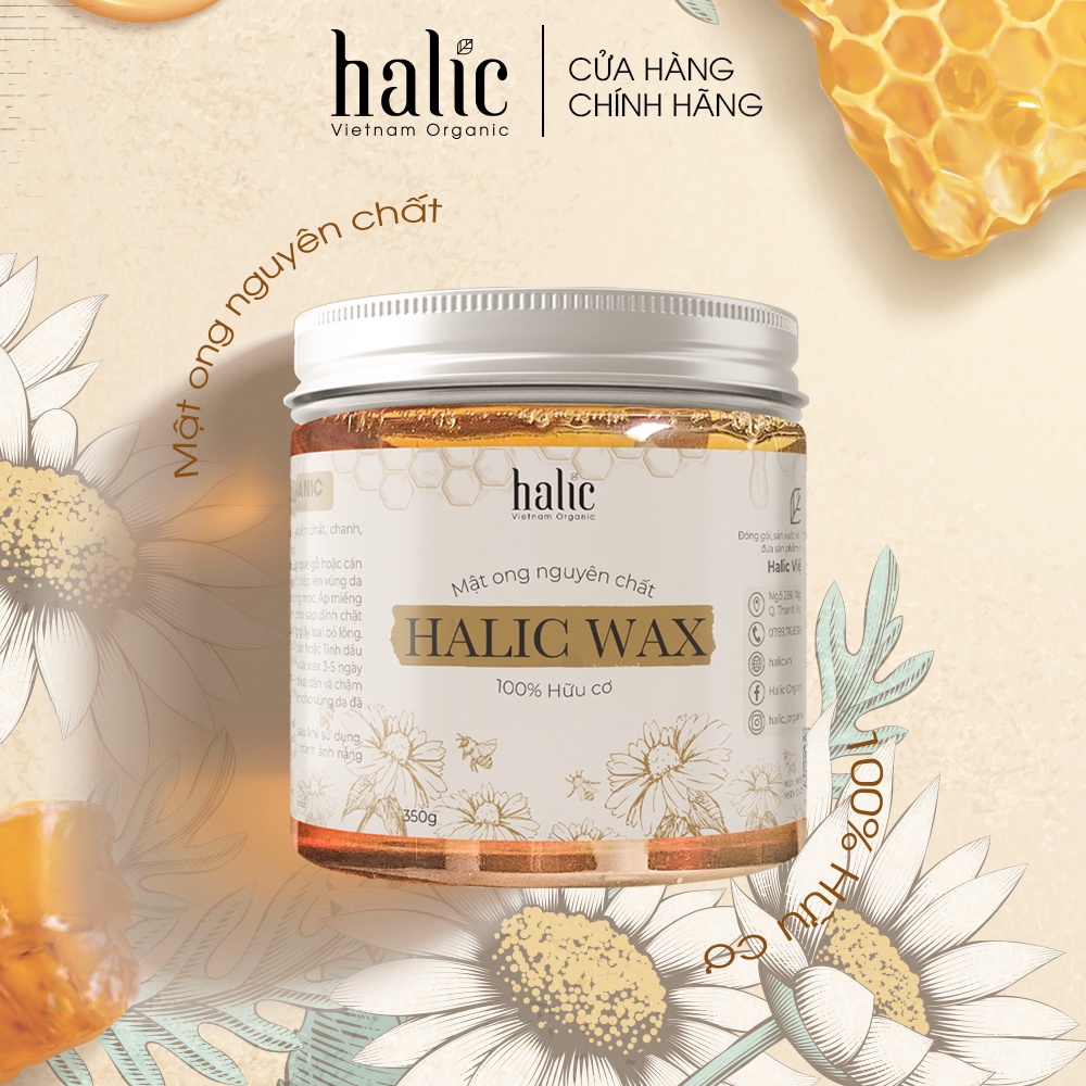 Sáp wax lông Halic Organic 350G wax lông nách, chân tay, an toàn hiệu quả tại nhà