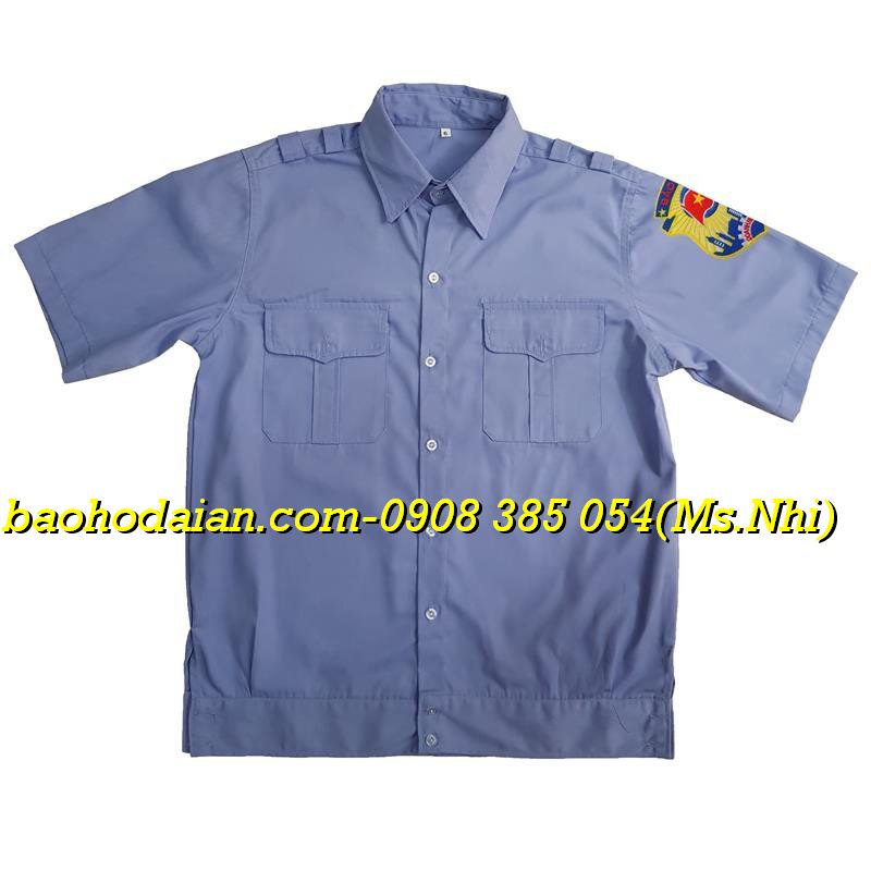 Đồng phục bảo vệ may sẵn tay ngắn vải kate thấm hút mồ hôi- Hình thật