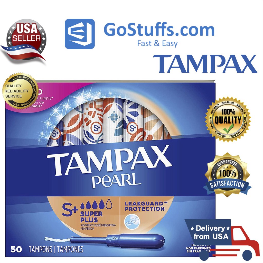 Hàng Mỹ Tampon siêu thấm Tampax Pearl Super Plus hộp 50 miếng