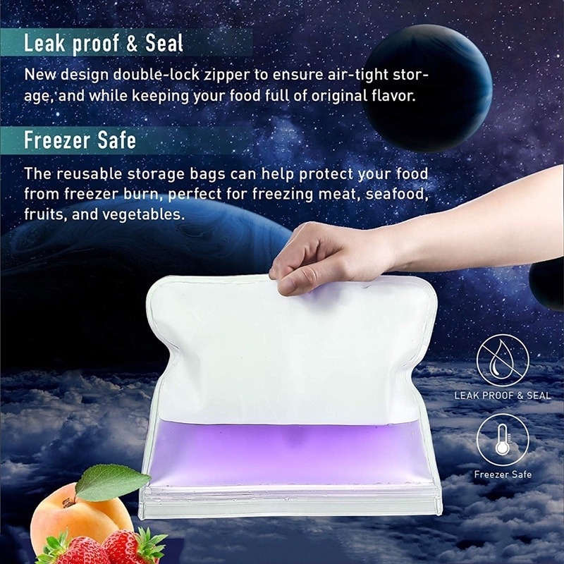 1 Túi Zip Silicone EVA Đựng Thực Phẩm Đa Năng 28*26cm