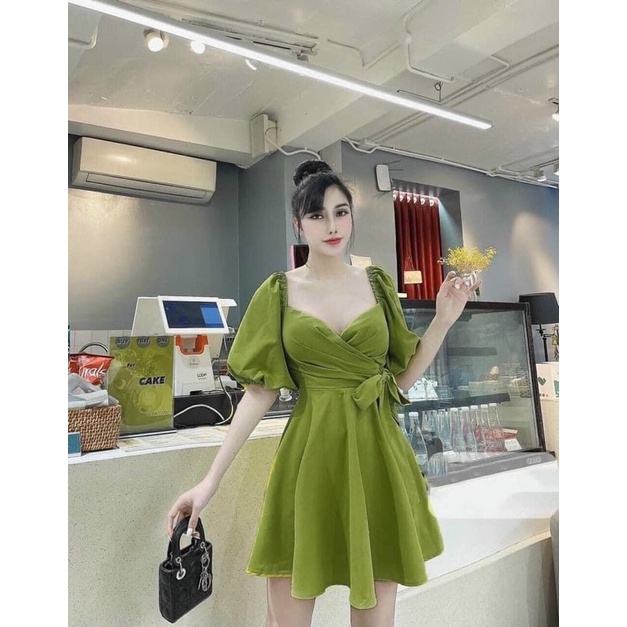 Đầm Tay Phòng Nơ Eo Bigsize 50kg Đến 100kg (M/L/XL/XXL)(Đầm Tết)