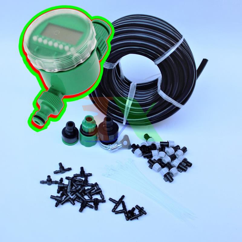 Kit 16 Đầu béc phun sương 8lit + Van tưới hẹn giờ FUJIN TX-DIY-055, Tưới phun sương làm mát, tưới Lan tự lắp DIY