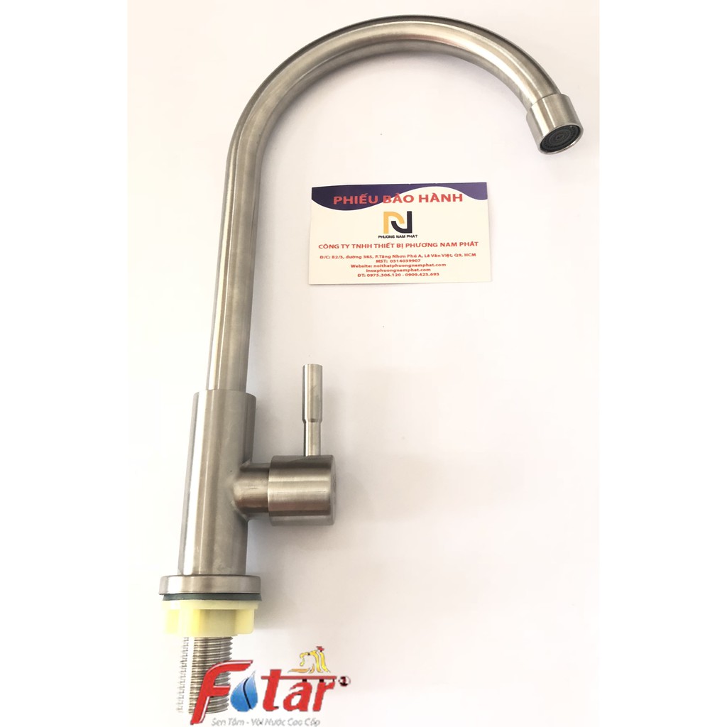 [VÒI NƯỚC MẠNH] Vòi Rửa Chén Bát Lạnh Inox 304 quay 360 độ dùng cho 2 hộc chậu N5002 Fotar | BigBuy360 - bigbuy360.vn