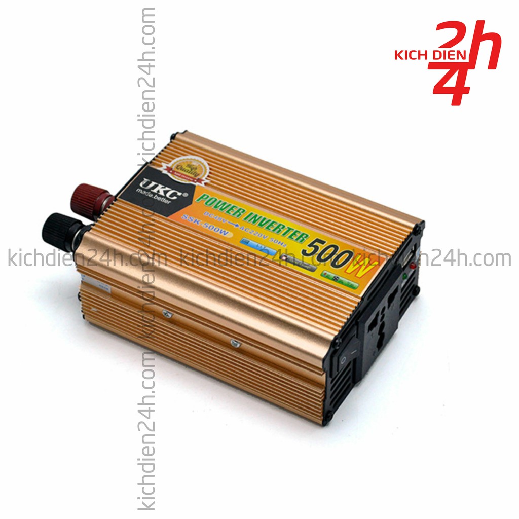 Bộ kích điện UKC 48V lên 220V 500W - Công suất thực , chuẩn 50Hz - Inverter 48V 220V 50Hz - Chuyên dùng cho xe điện