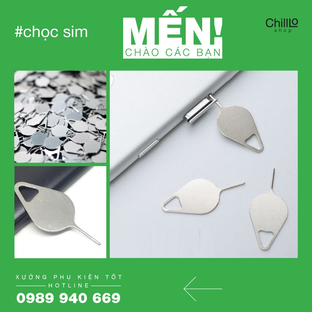 Que chọc SIM - Cây chọc khay SIM, thẻ nhớ cho điện thoại, máy tính bảng, Chất liệu Inox AT430