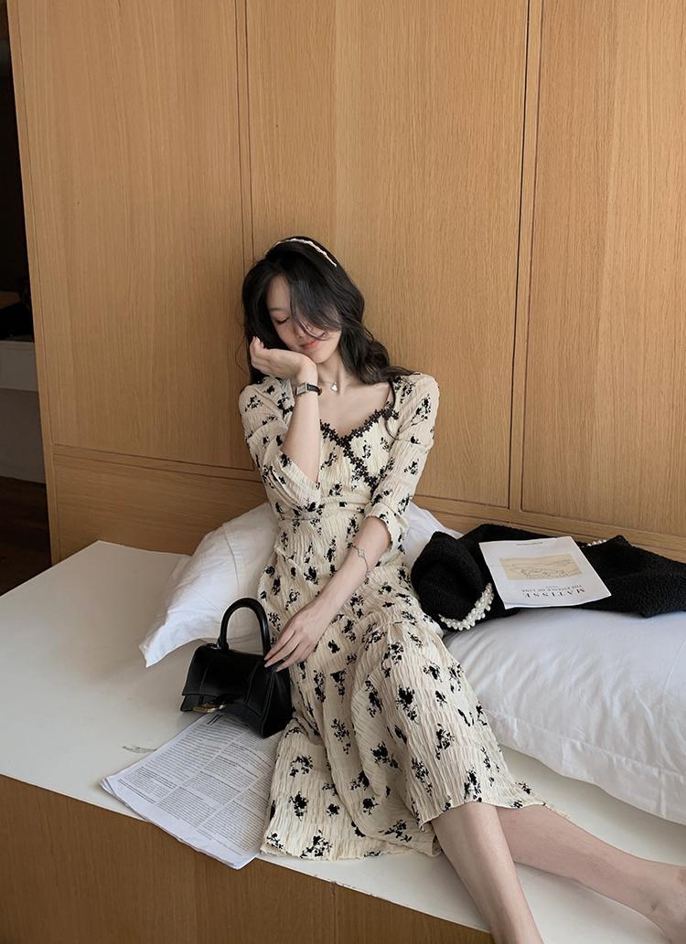 Đầm maxi tay 3/4 thêu hoa thời trang mùa hè thanh lịch cho nữ | BigBuy360 - bigbuy360.vn