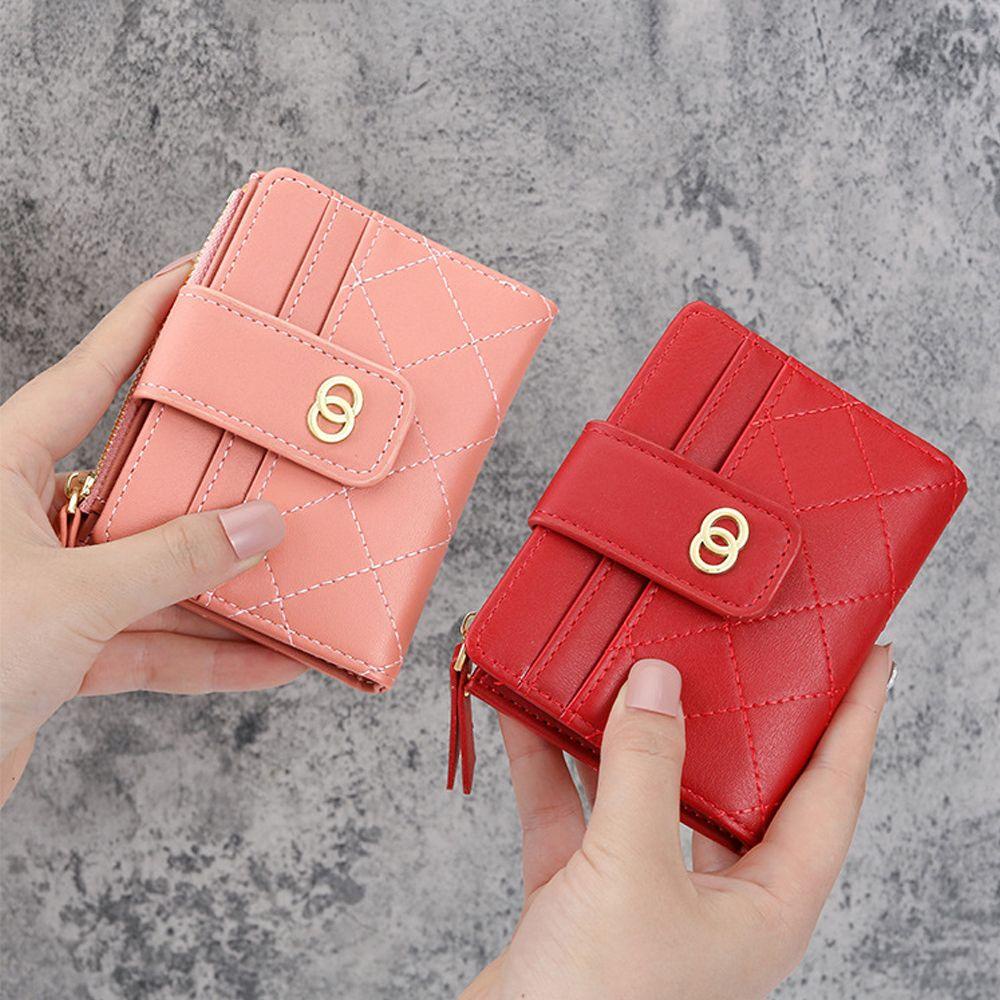 SOMEDAYZL Ví Nhỏ Đựng Tiền Xu Hai Vòng Nhẫn Đa Chức Năng Cổ Điển Cho Nữ
