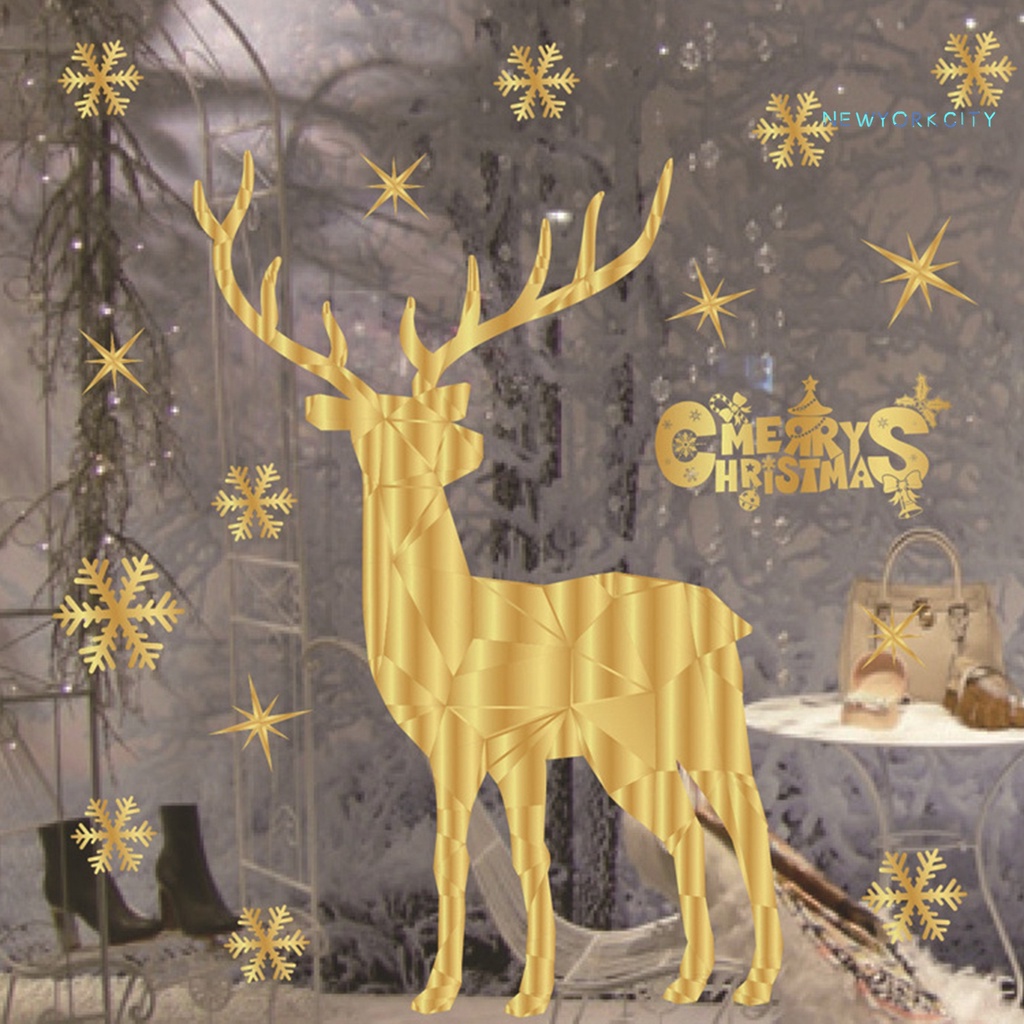 Miếng Dán Trang Trí Giáng Sinh Hình Tuần Lộc Màu Vàng Dễ Thương