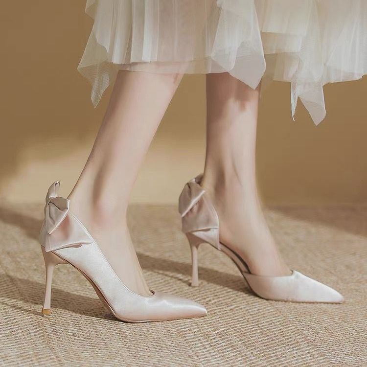 Giày Cao Gót Nữ Mũi Nhọn 7CM Plus size 34-40 Thời Trang Mùa Hè 2023