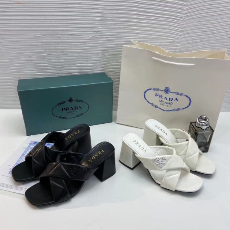 X(VIDEO) Guốc 7p Prada Quai Chéo Trần Da Mềm Êm Fullbox Bill Túi Cao Cấp