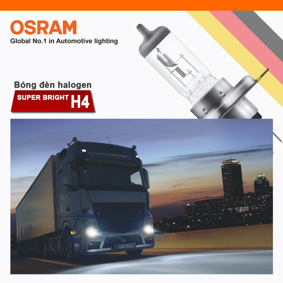 Bóng đèn halogen OSRAM SUPER BRIGHT H4 24v 100/90w