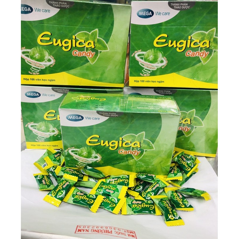 eugica kẹo ngậm hỗ trợ viêm họng hộp 100 viên eugical