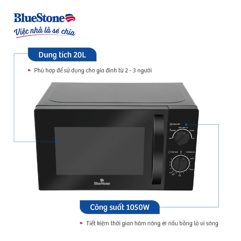 [Mã ELBLUE44 giảm 10% đơn 500K] Lò vi sóng BlueStone MOB-7709