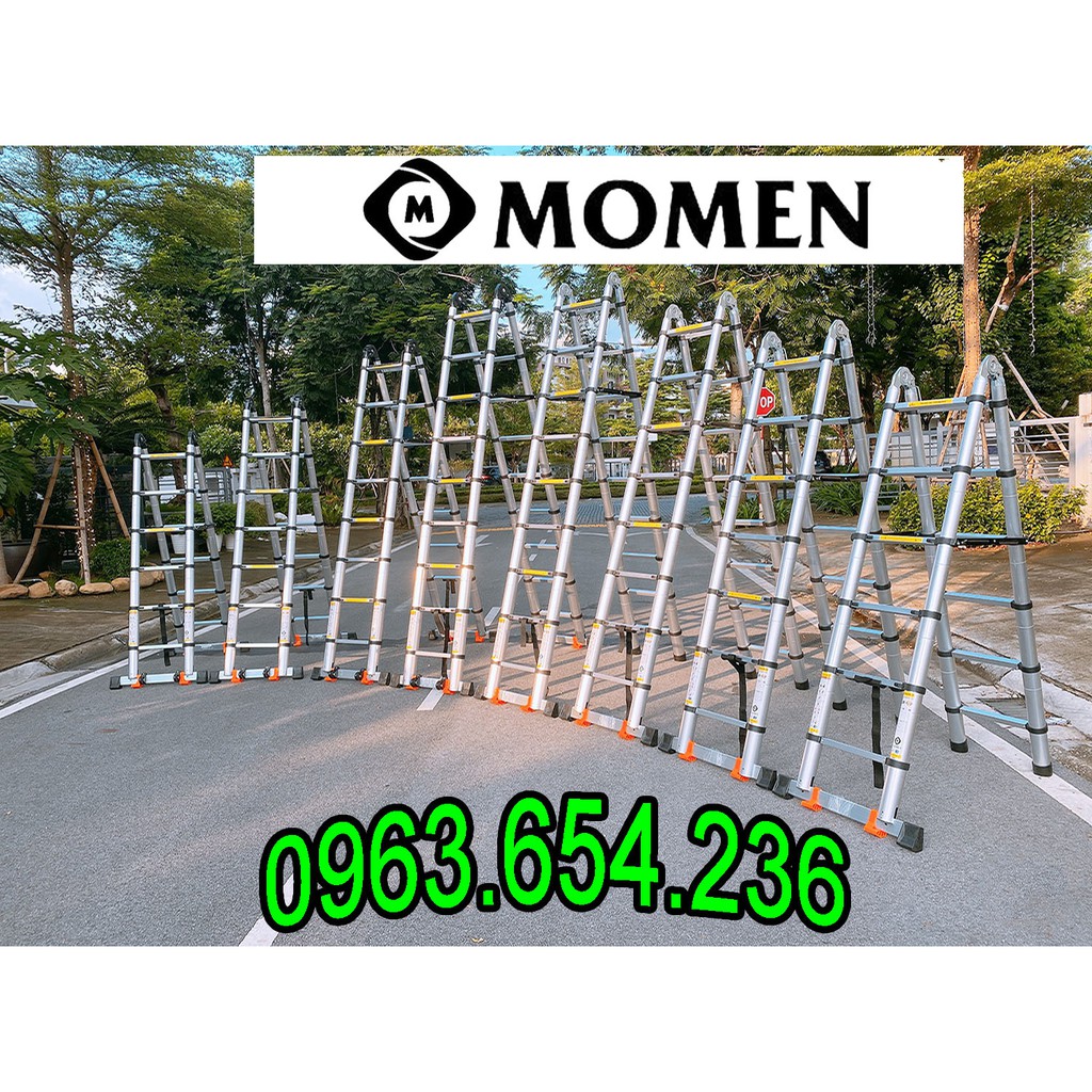 [SIÊU SALE] Thang nhôm MOMEN đơn rút gọn nhập khẩu chính hãng (3.2m, 3.8m, 4.4m, 5m) bảo hành 12 tháng