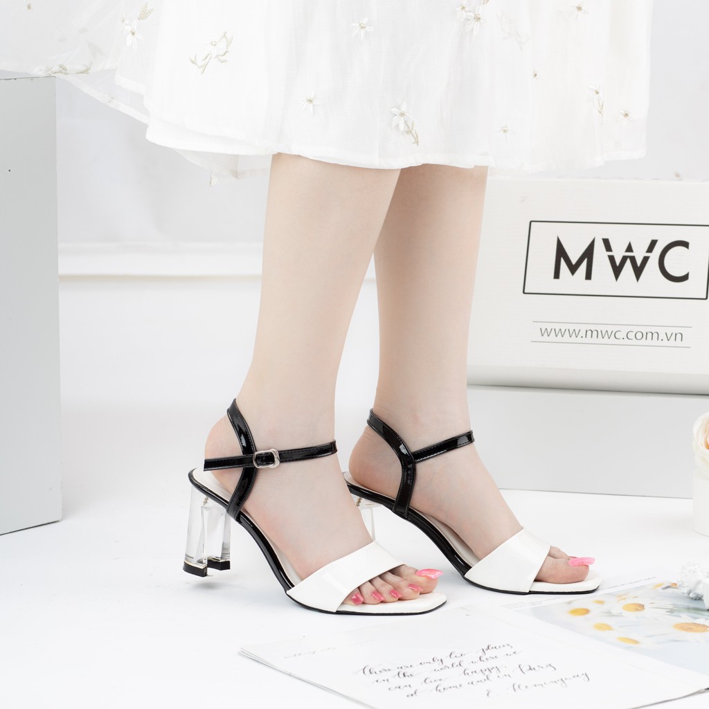 Giày Cao Gót Nữ MWC Đế Thuỷ Tinh 7CM Quai Ngang Thanh Lịch NUCG -3967