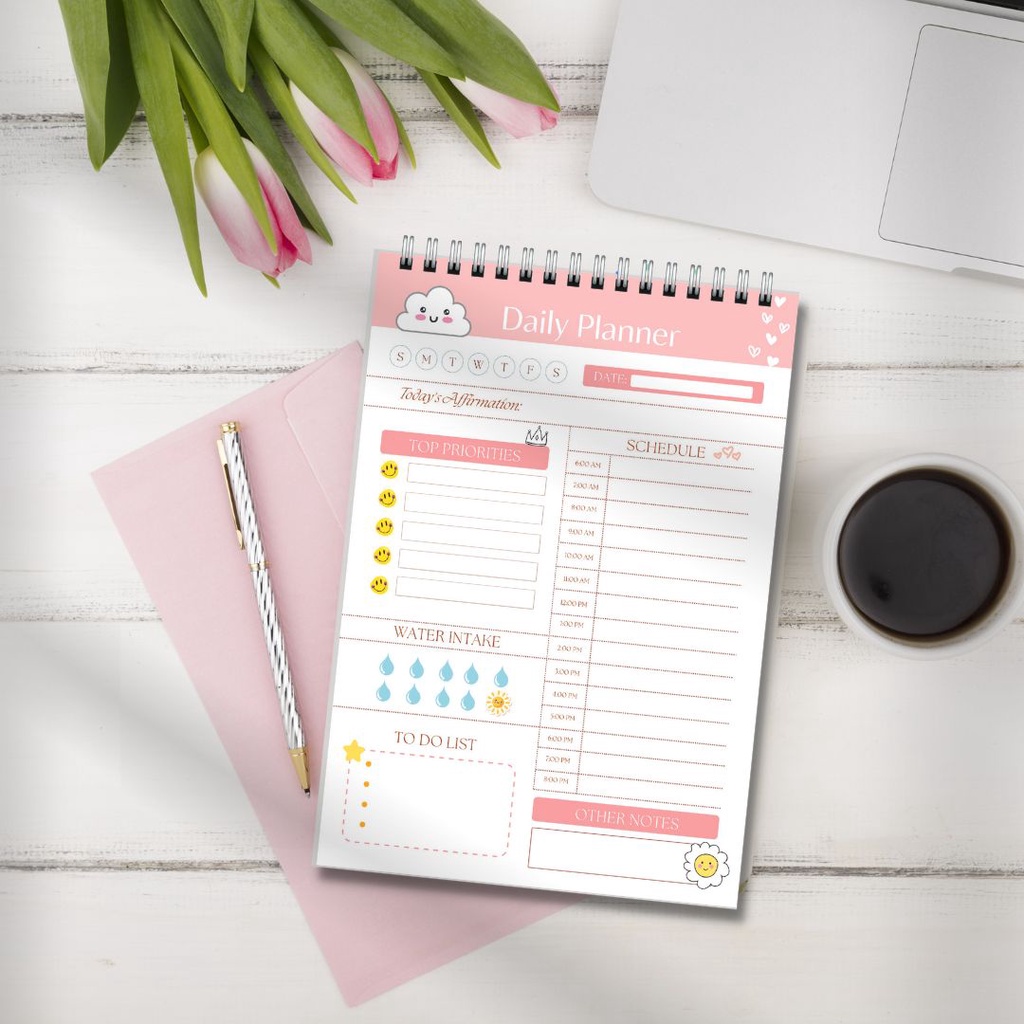 Daily Planner - Sổ Lên Kế Hoạch hằng ngày size 14.5x21cm, màu hồng
