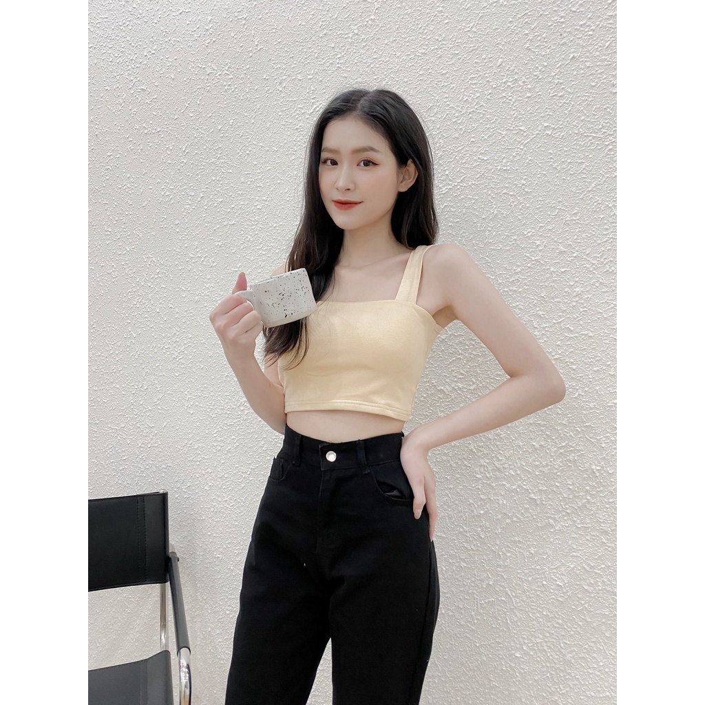 Áo hai dây bản to nữ LYRA, bra chất liệu cotton dáng croptop có mút đệm trẻ trung, xinh xắn-VXYPK0039 | WebRaoVat - webraovat.net.vn