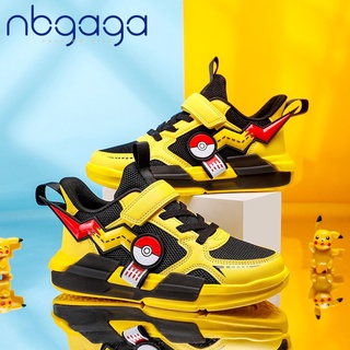 Giày thể thao phối lưới thoáng khí đế mềm chống trượt in hình pikachu dễ - ảnh sản phẩm 1